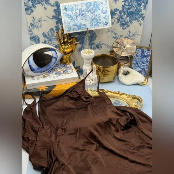 🆕 RAT & BOA 🧿 NWT Deia Slinky Little Brown Jersey Dress, Sz L US 8 - Picture 11 of 15